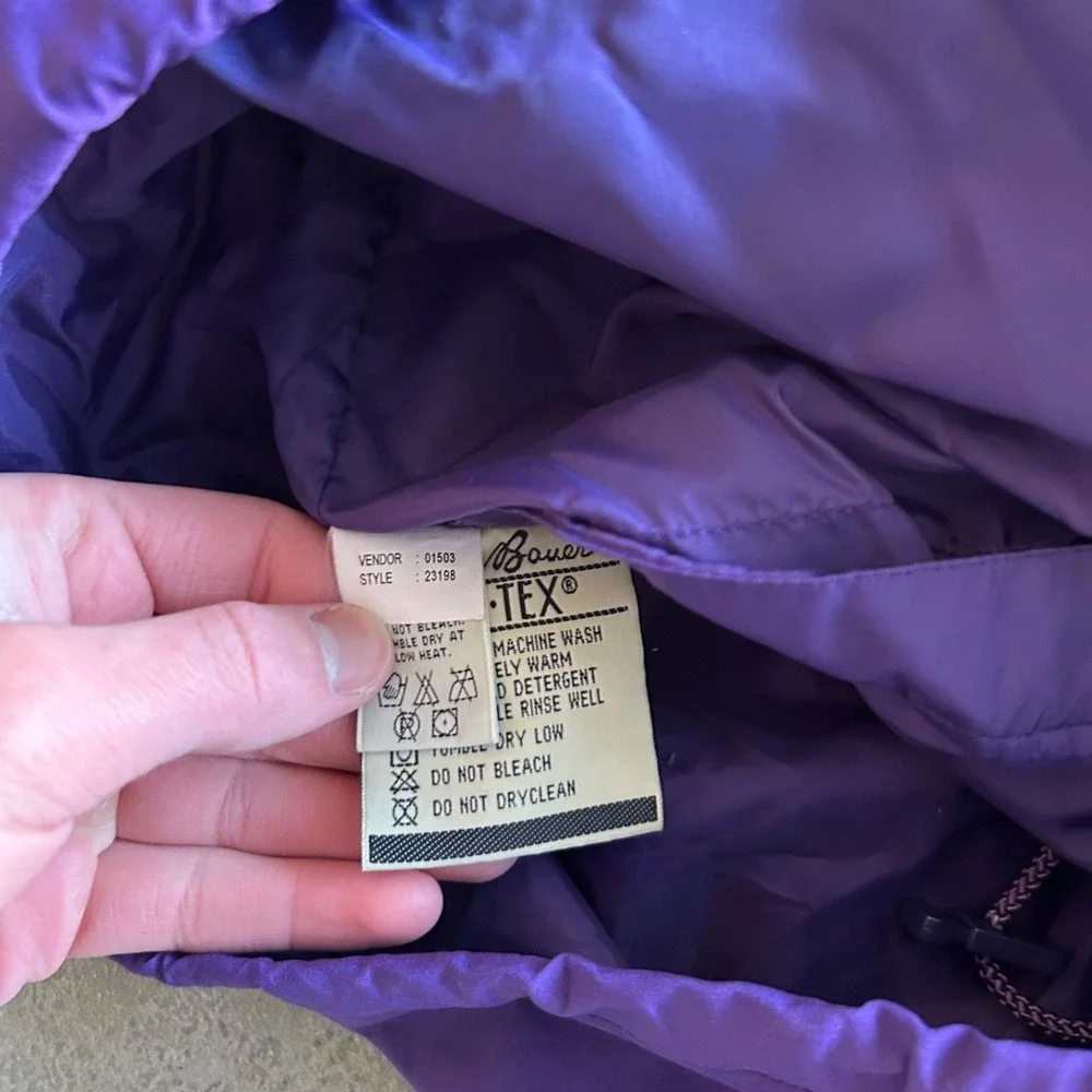 Vintage‎ Eddie Bauer Jacket Women's Small Purple Full Zip Parka Hooded Gore Tex